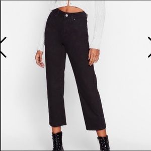 Nasty Gal pit stop cropped jeans in black
